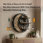 Wall Shelves for Bedroom, Moon Shelf with LED Light, Whimsical Decor