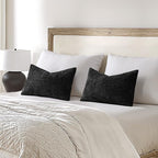 MIULEE Pack of 2 Lumbar Couch Throw Pillow Covers 20x12 Inch Black Modern Boho - Image 3