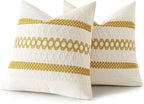 MIULEE Set of 2 Mustard Yellow Boho Decorative Pillow Covers 18x18 Inch - Image 8