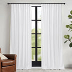 RYB HOME White Velvet Curtains 102 inches by RYBHOME