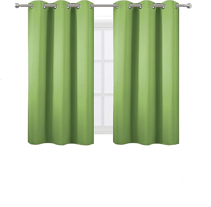 LEMOMO Light Green Blackout Curtains 38 x 54 Inch Length/Set of 2 Curtain - Image 2