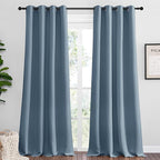 NICETOWN Smoky Blue Blackout Curtains 96 inches Length by NICETOWN