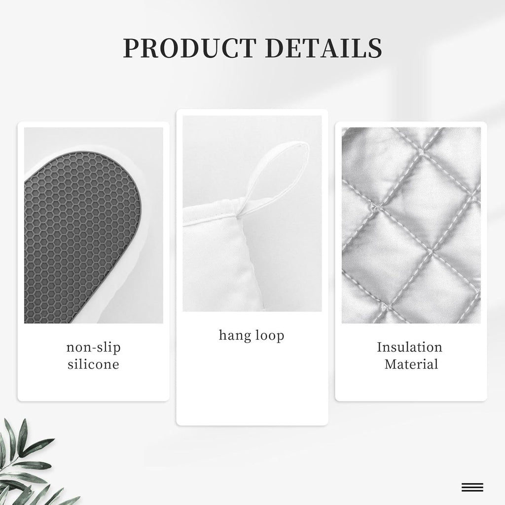 Brown Cowhide Oven Mitts and Pot Holders Sets Silicone Brown Cow Print Kitchen Mitts Cowhide Skin Pattern Potholders Heat Resistant 4Pcs Oven Gloves Hot Pads for Kitchen Baking Cooking