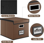 File Organizer Box with Lids, Collapsible File Folder Organizer
