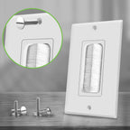 TOPGREENER 1-Gang Bristled Brush Pass-Through Wall Plate, 6-Pack