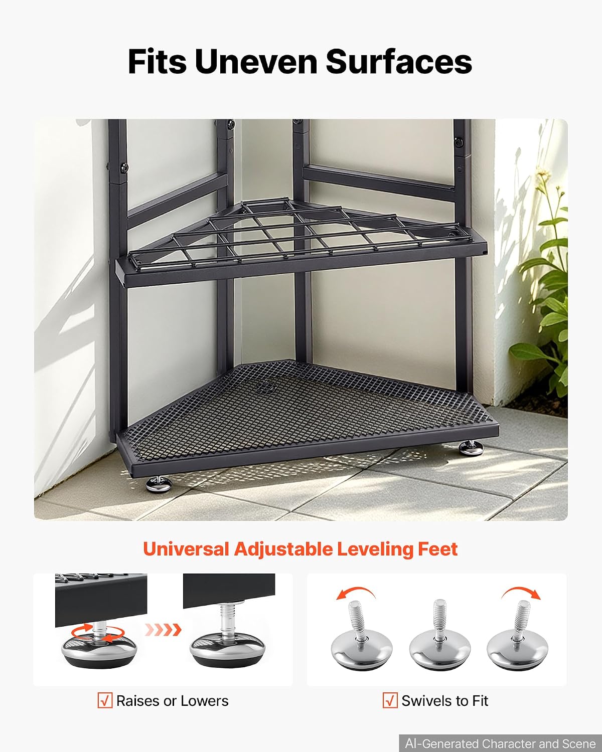 VEVOR Garden Tool Organizer for Corner, 17 Slots, Metal Garage Storage Rack