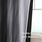 Estelar Textiler Black and Greyish White Ombre Short Blackout Kitchen Curtains - Image 5