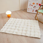 Creamy White Rabbit Plush Rug 2'x3', Fluffy Faux Fur Shaggy Area Rug - Image 3