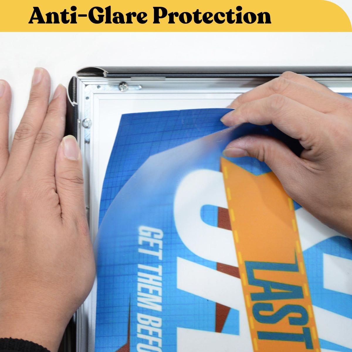 T-SIGN 24x36 Poster Frame - Black Front Snap Frame with Anti-Glare Display