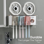 iHave Toothbrush Holders for Bathrooms Wall Mounted with Dispenser & 3 Cups