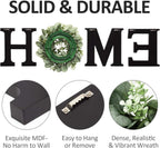 Wooden Home Letters with Wreath Artificial Eucalyptus Modern Decorative Hanging Farmhouse Sign for Living Room & Kitchen - Housewarming & Couple Gifts - Christmas Decoration