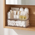 Stackable Medicine Cabinet Makeup Organizer for Bathroom, 2 Pack