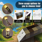 LOUHH Wall Torch Lamp, 7 Color LED Wall Night Light Rechargeable Retro Pixel Style Table Lamp for Game Room Kids Room Decor and Children's Gifts
