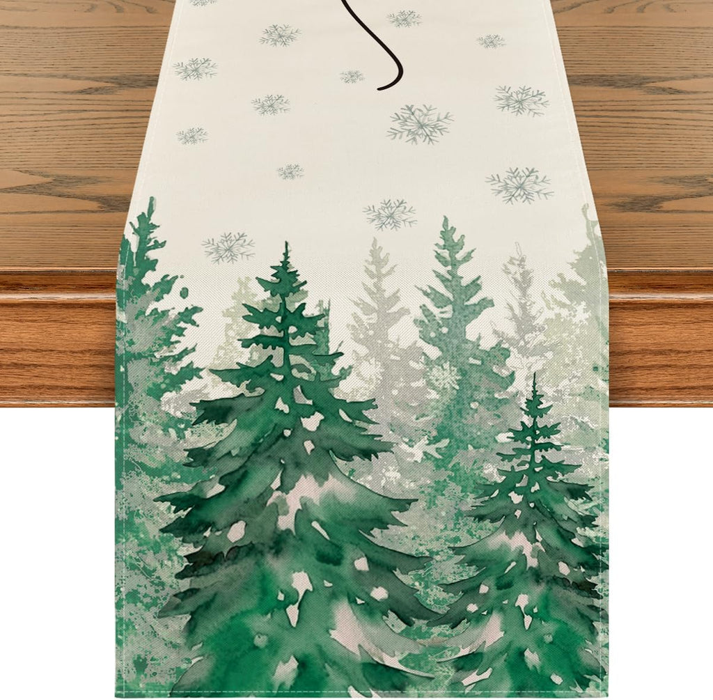 Artoid Mode Forest Hello Winter Table Runner Home Party Decor 13x108 Inch