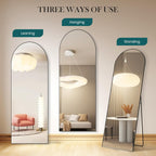 Arched Full Length Floor Mirror, 16"x59" Body Wall Mirror with Stand