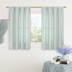LAMIT 48 Inch Short Window Linen Curtains, Soft Faux Linen Light Filtering by LAMIT