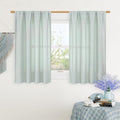 LAMIT Bedroom Linen Curtains 45 Inch Long, Light Filtering Neutral Window by LAMIT