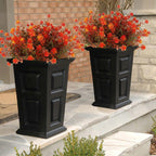 RECUTMS Artificial Fall Mums Flowers No Fade Faux Autumn Plants Outdoor 8Pc
