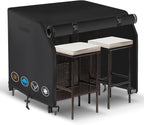 SUNICO Outdoor Bar Covers Waterproof,Bar Height Patio Set Covers,76x34x42in