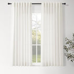 Neutral Linen Curtains 45 Inch Length by Nanspring