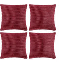 Fancy Homi 4 Packs Burgundy Decorative Throw Pillow Covers 22x22 Inch by Fancy+Homi