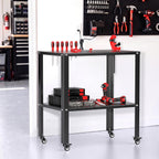 TORACK Rolling Metal Workbench, 32x20.5 in Work Table with Perforated Top