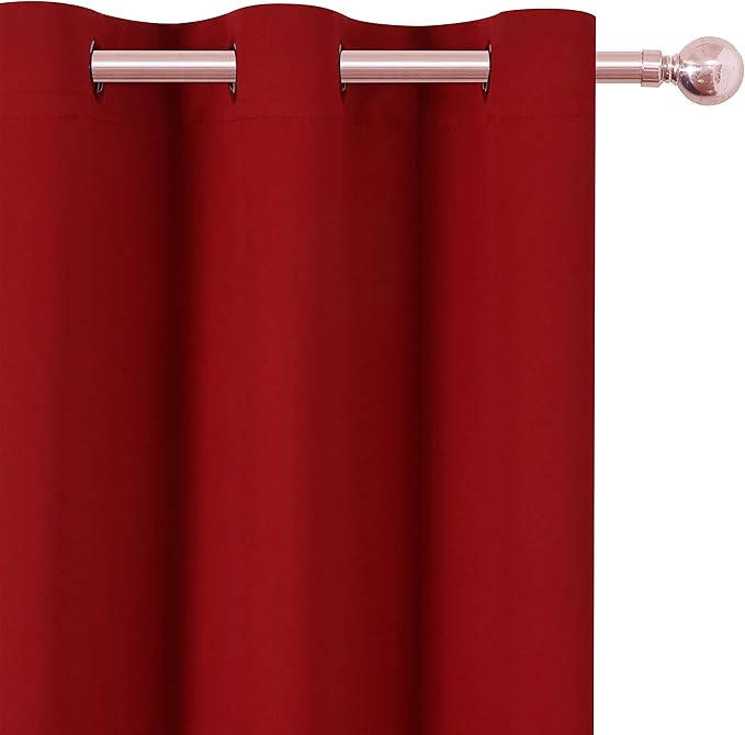 LEMOMO Red Blackout Curtains 42 x 54 Inch Length Set of 2 Panels Grommet - Image 7