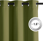 NICETOWN Room Darkening Draperies Curtains Panels, 2 Panels Olive Green W52 x - Image 4
