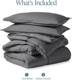 Bare Home Comforter Set - 1800 Ultra Soft (King, Grey)