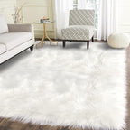 Latepis Large Area Rugs 6.7x10 Big White Faux Sheepskin Fur Rug - Image 3