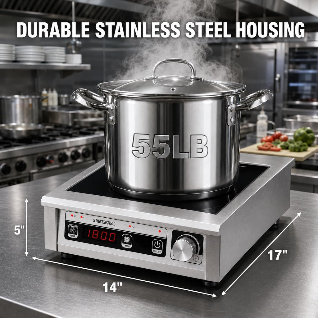 Commercial Induction Cooktop 1800W 120V, Countertop Burner