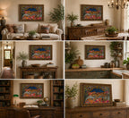 FKRYTYB Vintage Gold Frame Sleeping Leopard Canvas Wall Art 11x9in
