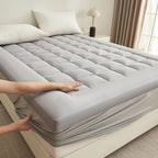 Breathable and Comfortable Mattress pad for Back Pain Relief. Features a 360° Full Enclosure Design to Prevent Slipping and Shifting（Black,Twin 38"x75"）