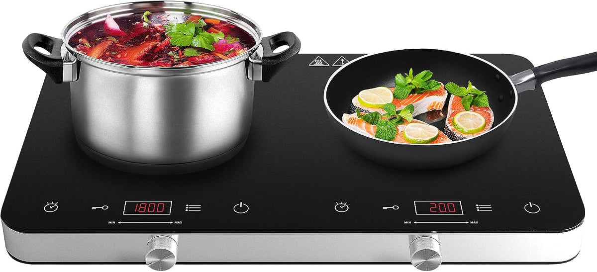 COOKTRON Portable Induction Cooktop 2 Burner, 1800W with Booster