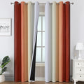 Estelar Textiler Burnt Orange and Greyish White Ombre Blackout Curtains by ESTELARTEXTILER