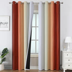 Estelar Textiler Burnt Orange & Greyish White Ombre Blackout Curtains 96 Inch by ESTELARTEXTILER