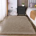 Latepis Washable 3x4 Light Brown Sheepskin Fluffy Shag Plush Faux Fur Rug by Latepis