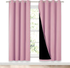 NICETOWN Crystal Pink Full Shade Curtain Panels, Pair of Energy Smart & Noise by NICETOWN
