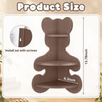 Novabright 3 Tier Bear Corner Shelf Wall Mounted Wooden Display 13.78 Inch