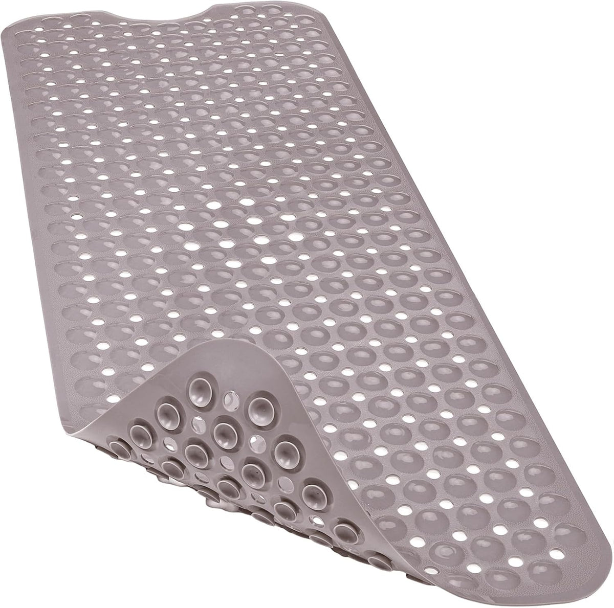 Bathtub and Shower Mats, 40x16 Inch Extra Large Non Slip Soft Bath Tub Mat with Suction Cups and Drain Holes for Bathroom Floor and Keep Tubs Clean, Machine Washable, Clear Turquoise