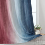 Estelar Textiler Navy Blue and Burgundy Red Ombre Blackout Curtains - Image 6