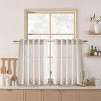 Nanspring Beige Farmhouse Curtains 30 Inch Length by Nanspring