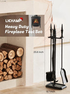 Lichamp Gothic Fireplace Tools Set, Gothic Handle