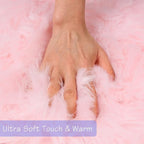 duduta Pink Faux Sheepskin Fur Rug 3x5 ft, Fluffy Shag Girls Bedroom Dorm - Image 4