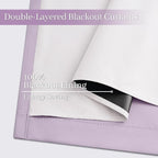 Yakamok Lilac 100% Blackout Curtains 63 Inches Long - Image 4