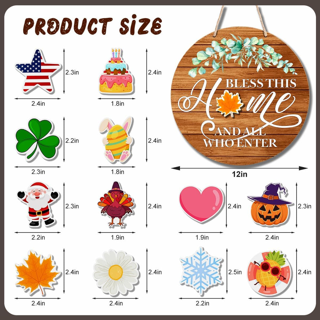 Interchangeable Welcome Sign Fall Halloween Front Door Decor