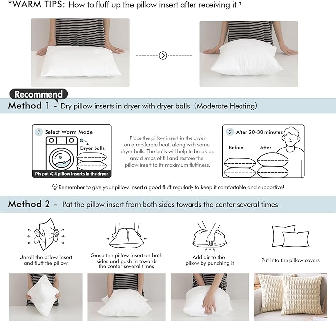 MIULEE Pillow Insert 20x26 Inch, Decorative Rectangle Throw Pillow Inserts - Image 6