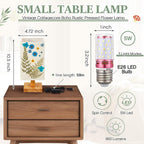 Hortsun Pressed Flower Vintage Table Lamp,Rectangle