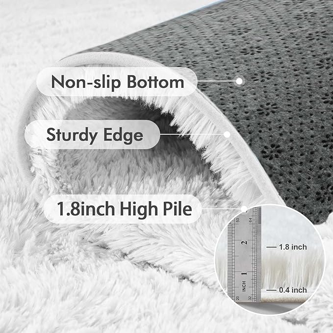 Area Rugs for Living Room, 6x9 Feet Soft Fluffy Shagg Plush Rug High Pile Large - Image 6