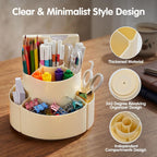 360 Rotating Pen Holder for Desk with Checklist Routine Chart Pencil Organizer To Do List Planning Board with Slider Pen Organizer with 7 Slots Desk Organizers and Accessories for Office School Home